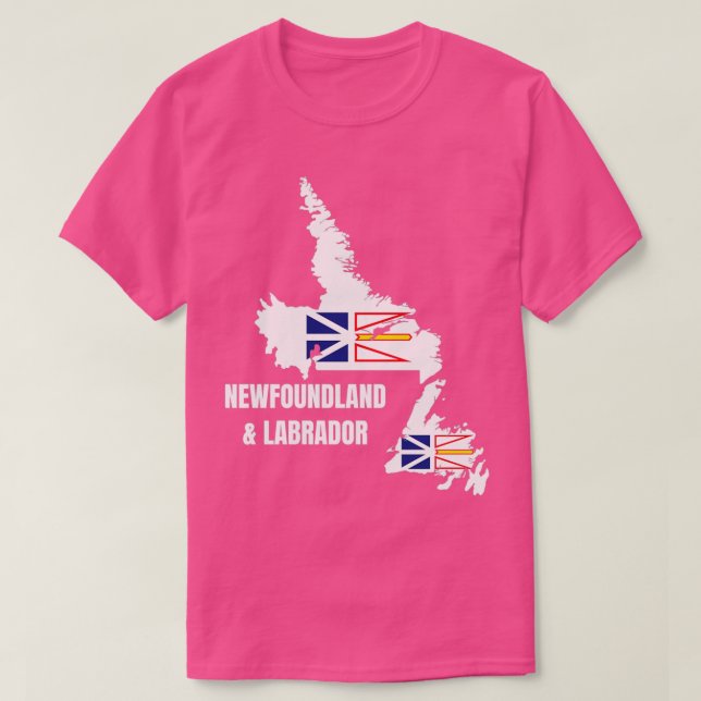 Newfoundland and Labrador Flagga Karta NL Kanada  T Shirt (Design framsida)