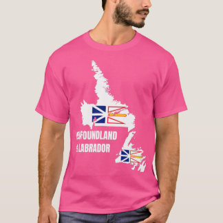 Newfoundland and Labrador Flagga Karta NL Kanada T Shirt