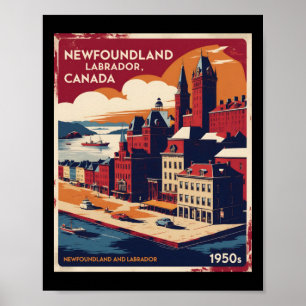 Newfoundland and Labrador Kanada 1950-talets Vinta Poster