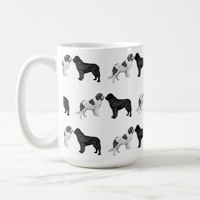 Newfoundland Black och Landseer Kaffemugg (Vänster)