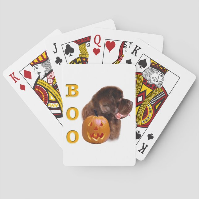 Newfoundland Brown Halloween BOO Kortlek (Baksidan)