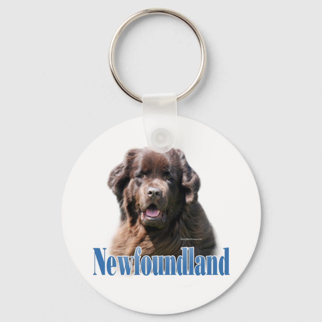 Newfoundland (bruna) Namn Nyckelring (Framsida)