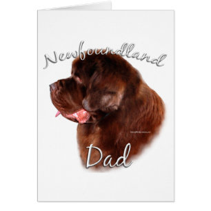 Newfoundland (bruna) Pappa 2 Hälsningskort