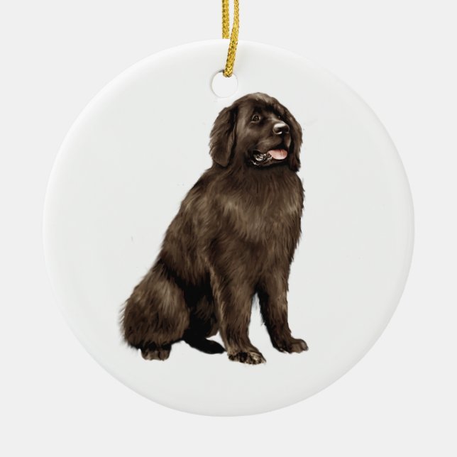 Newfoundland - brunt sit julgransprydnad keramik (Framsidan)