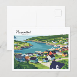 Newfoundland Canada Illustration Travel Vykort