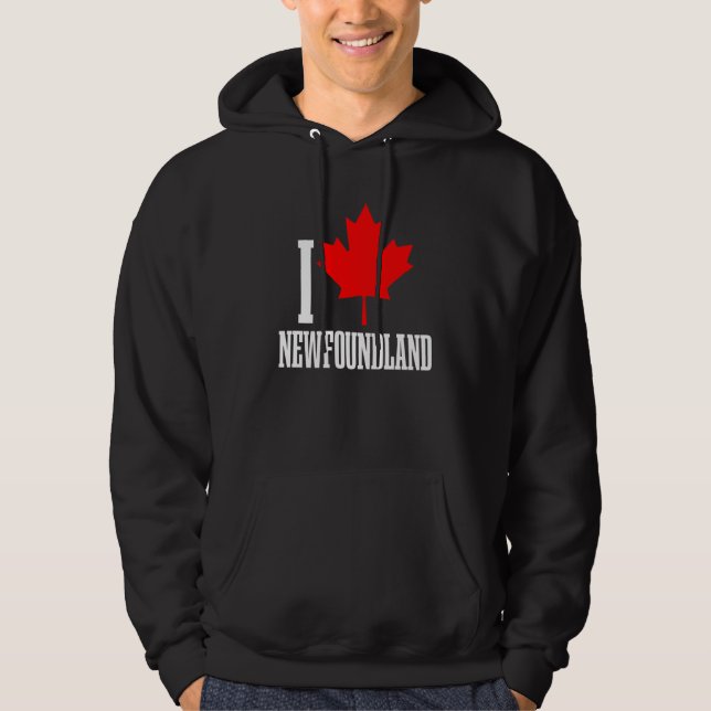 Newfoundland Canada Maple Leaf Canadian Flag Pride Hoodie (Framsida)