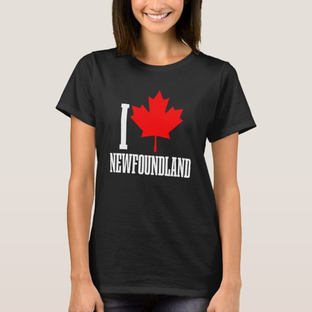 Newfoundland Canada Maple Leaf Canadian Flag Pride T Shirt (Framsida)