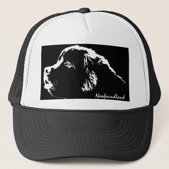 Newfoundland Caps Caps Personlig Hund Hats Truckerkeps (Framsida)