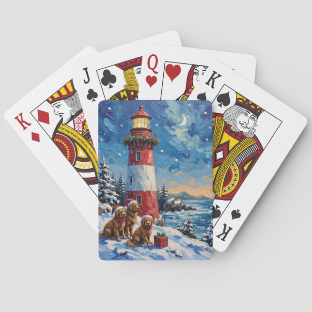 Newfoundland Christmas Lighthouse Holiday Casinokort (Baksidan)