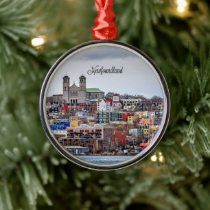 Newfoundland, cityscape-foto, julgransprydnad metall