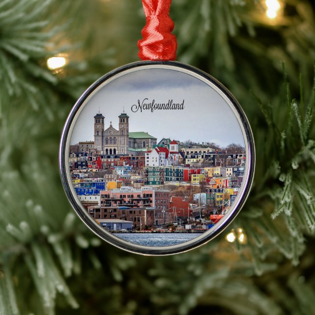 Newfoundland, cityscape-foto, julgransprydnad metall (Träd)