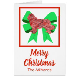 Newfoundland Cute-julkort för Hund och Grönt Hälsningskort