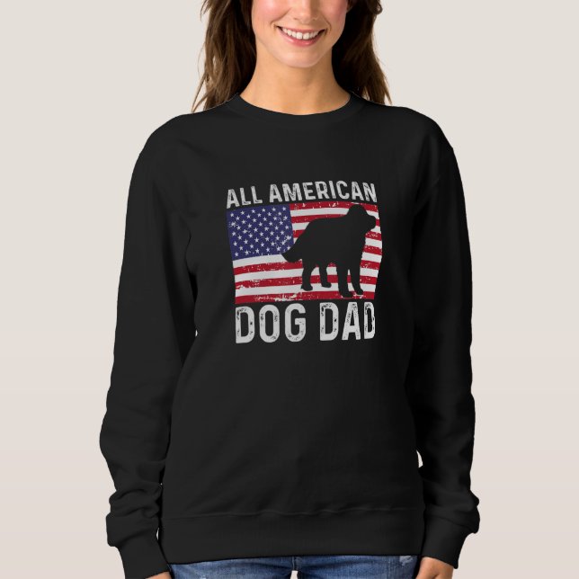 Newfoundland Distressed Patriotic All American USA T Shirt (Framsida)