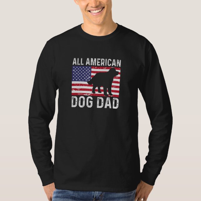 Newfoundland Distressed Patriotic All American USA T Shirt (Framsida)