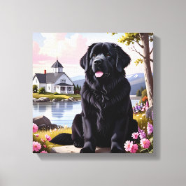Newfoundland Dog Canvastryck