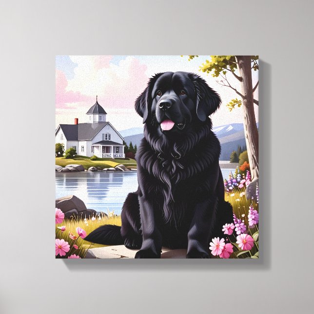 Newfoundland Dog Canvastryck (Framsida)