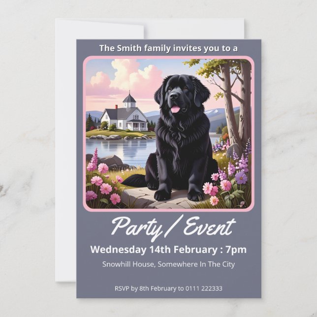 Newfoundland Dog  Inbjudningar (Framsida)