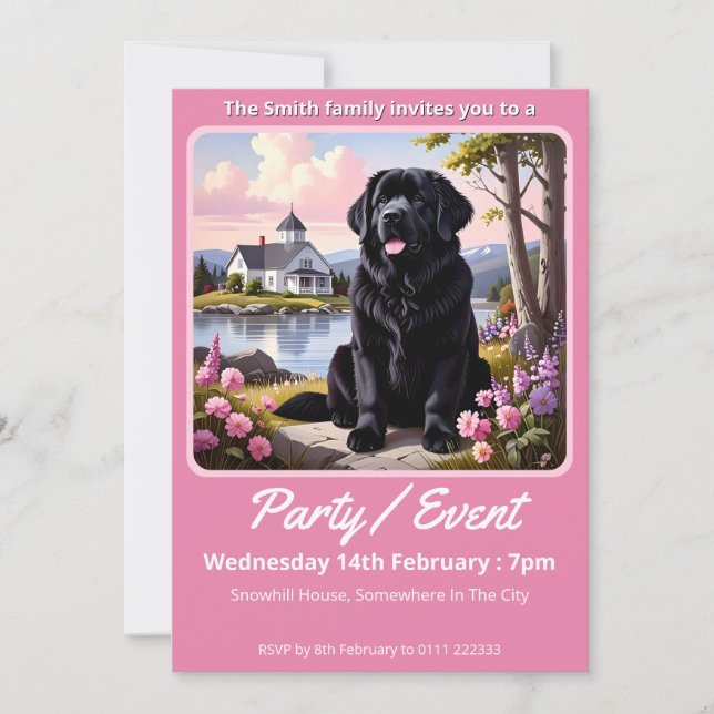 Newfoundland Dog  Inbjudningar (Framsida)