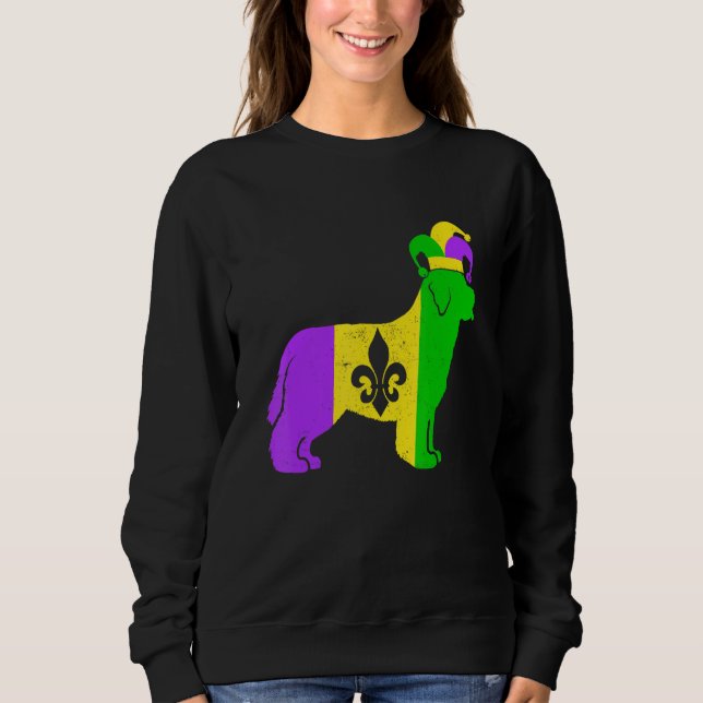 Newfoundland Dog Mardi Gras Carnivals Funny Puppy  T Shirt (Framsida)