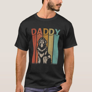 Newfoundland Dog Retro Vintage Daddy Graphic Fathe T Shirt