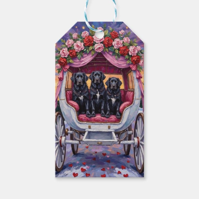 Newfoundland Dog Valentine's Day  Presentetikett (Framsidan)