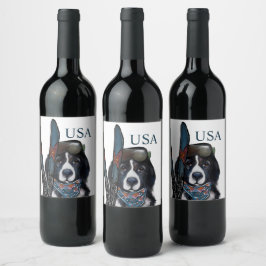 NEWFOUNDLAND DOG  VINFLASKA ETIKETT