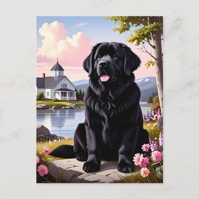 Newfoundland Dog Vykort (Framsida)
