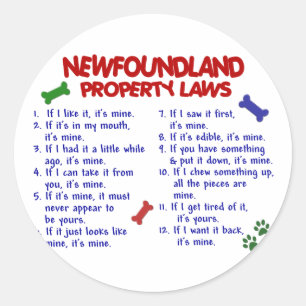 NEWFOUNDLAND Egendom LAGSTIFTNING 2 Runt Klistermärke