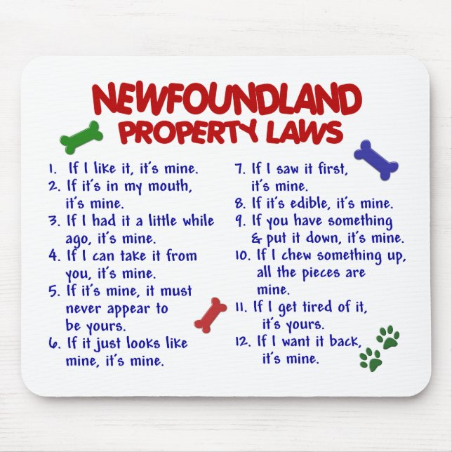 NEWFOUNDLAND egendomlagar 2 Musmatta (Framsidan)