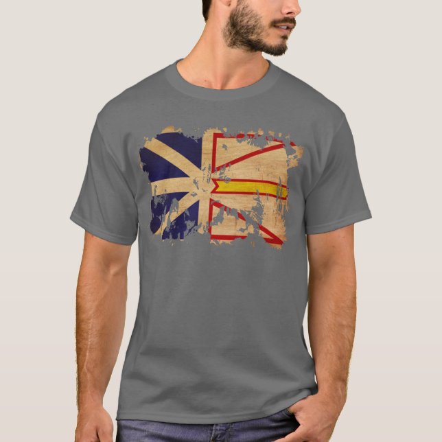 Newfoundland flagga tee shirt (Framsida)