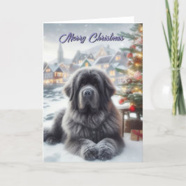 Newfoundland Grått Newf-julkort Helgkort