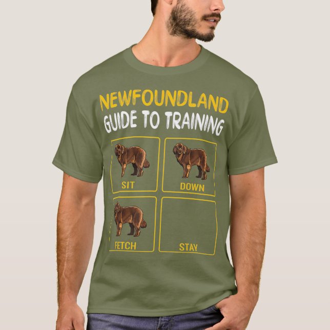 Newfoundland Guide to Training Hund Obedience T Shirt (Framsida)
