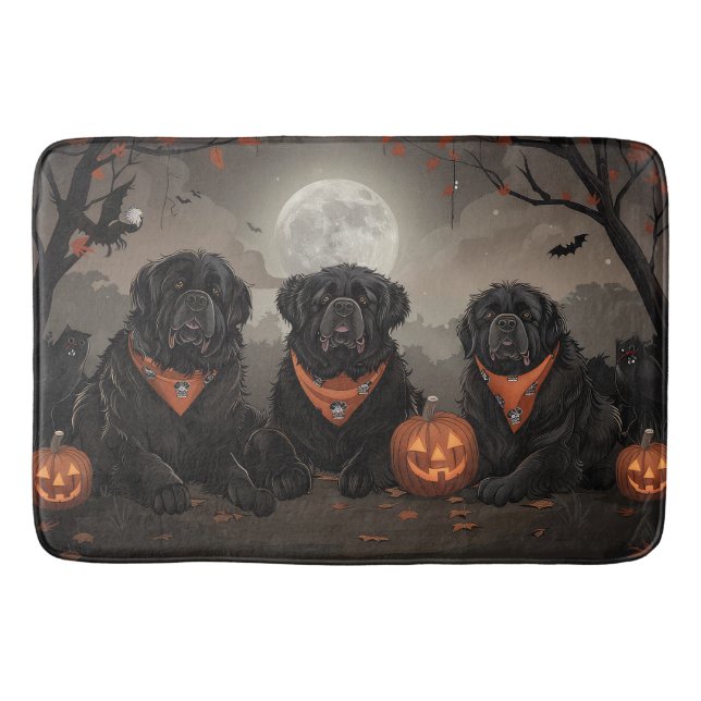 Newfoundland Halloween Kuslig Badrumsmatta (Framsidan)