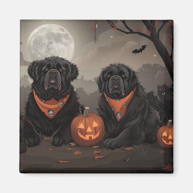 Newfoundland Halloween Spooky Magnet (Framsidan)