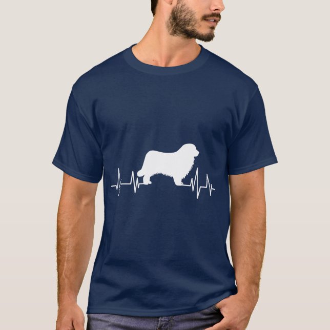 Newfoundland Heartbeat dog Heartbeat Newfoundland  T Shirt (Framsida)
