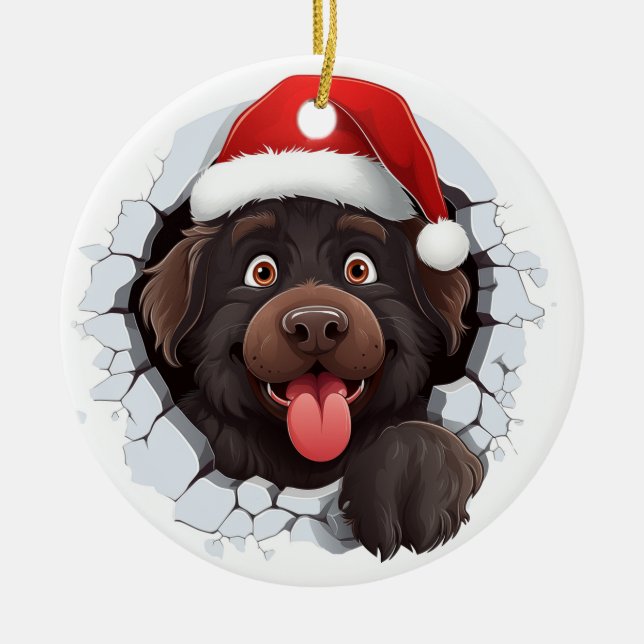 Newfoundland Hund 3D Breakthrough Ornament (Framsidan)