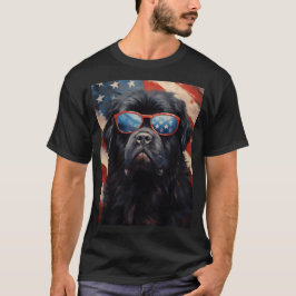Newfoundland hund 4:e juli American flagga T Shirt