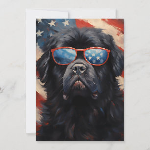 Newfoundland hund 4 juli Independence day Julkort