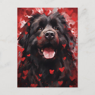 Newfoundland hund Alla hjärtans dag Vykort