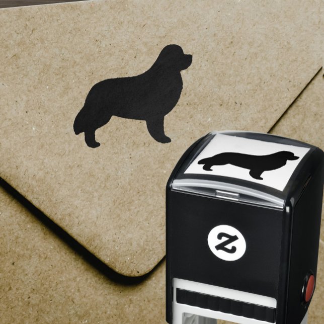 Newfoundland Hund aveln Silhouette Självfärgande Stämpel (Skapare uppladdad)