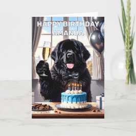 Newfoundland Hund Birthday Kort