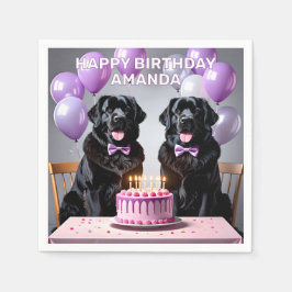 Newfoundland Hund Birthday Pappersservett