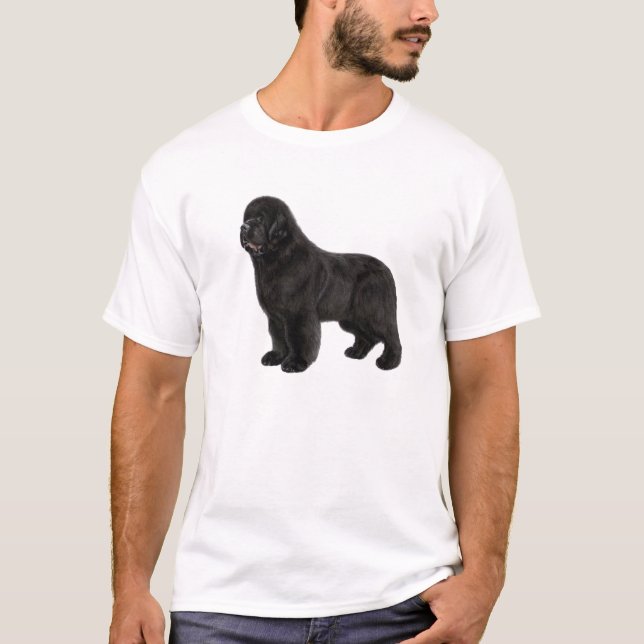 Newfoundland Hund Charcol Teckning Tröja (Framsida)