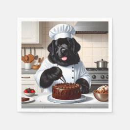 Newfoundland Hund Chef Icing Cake Pappersservett
