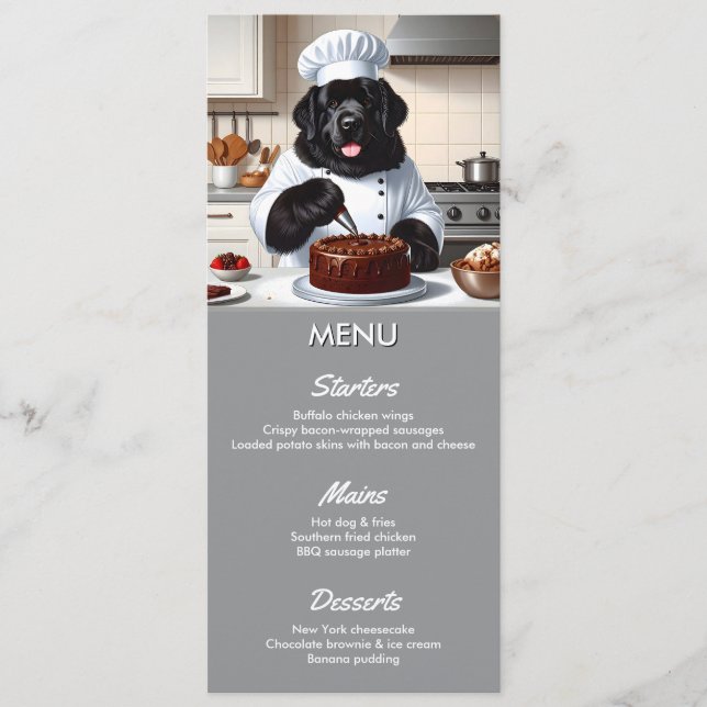 Newfoundland Hund Chef Meny (Framsida)