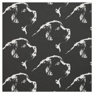 Newfoundland Hund Fabric Fabric Puppy Hund Mönster Tyg