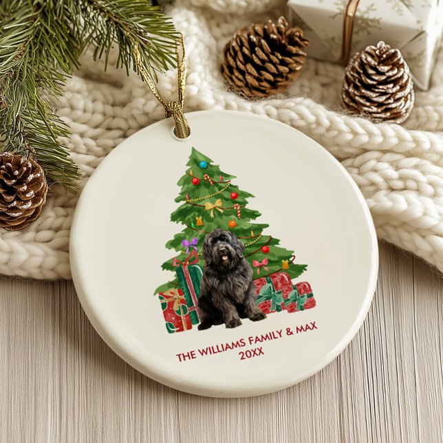 Newfoundland Hund Family jul Julgransprydnad Keramik (Skapare uppladdad)