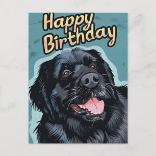 Newfoundland hund födelsedag vykort
