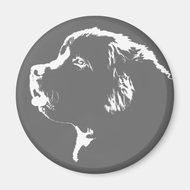Newfoundland Hund Fridge Magnet Hund Magnet / Gift (Framsidan)