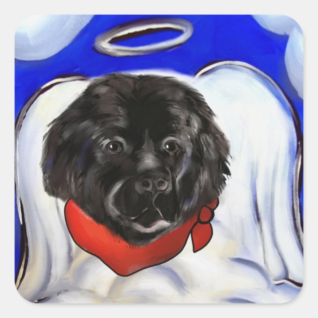 Newfoundland Hund Fyrkantigt Klistermärke (Framsida)
